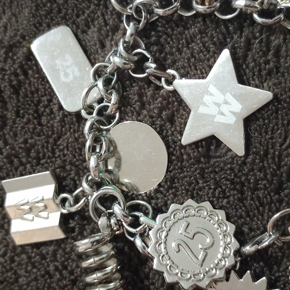 Silver tone charm bracelet
